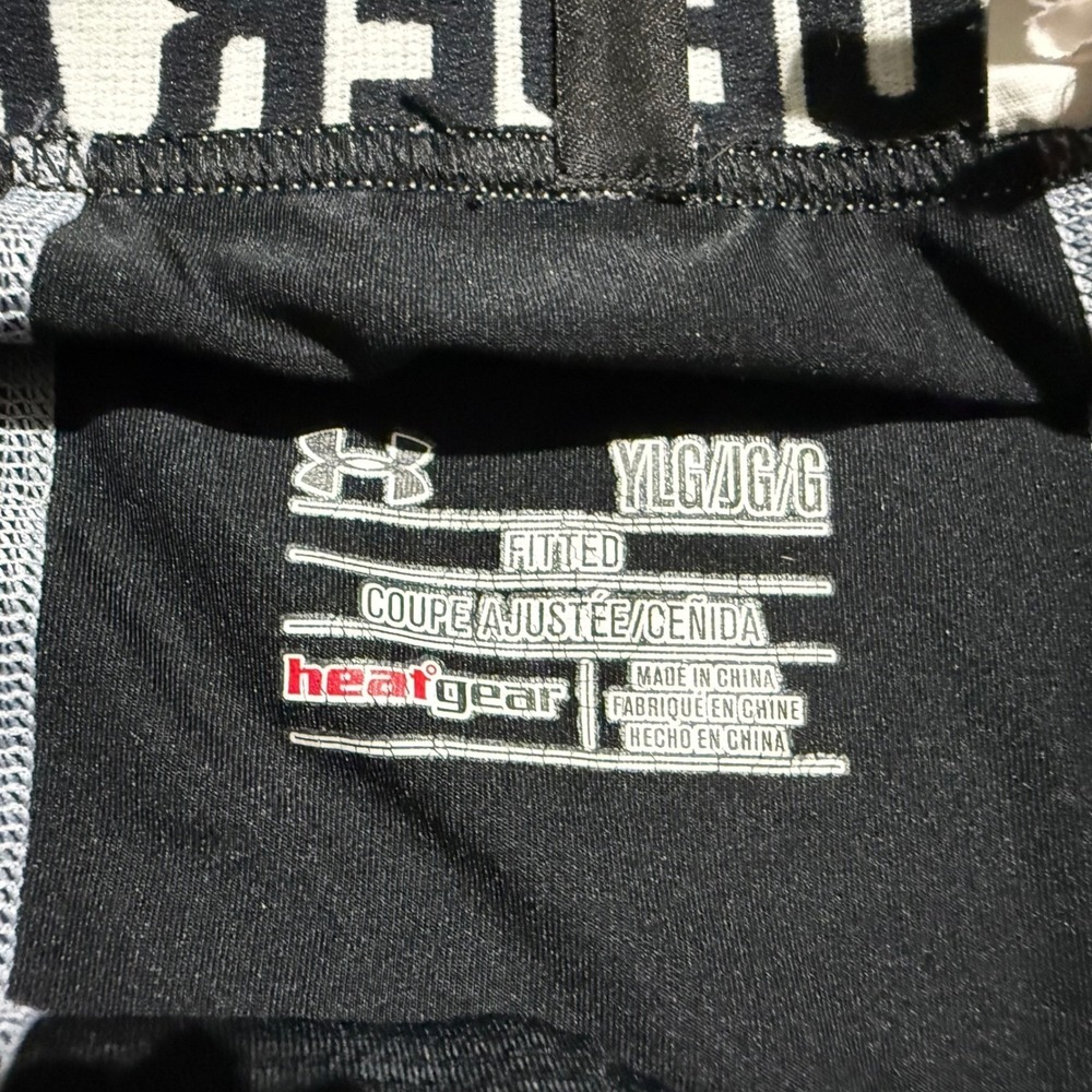 Under Armour HeatGear Leggings Kids Large Black Compression Hockey sock tabs - Picture 4 of 7